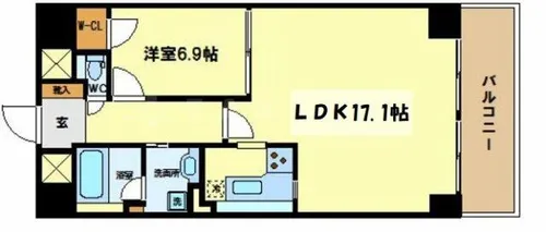 船場ミッドキューブ【9階】の間取り