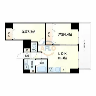 パークヒルズ東三国Vision【10階】の間取り