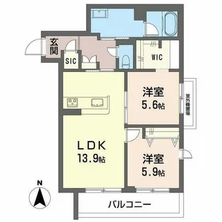 メゾン エディアン 新金岡【0302号室】の間取り