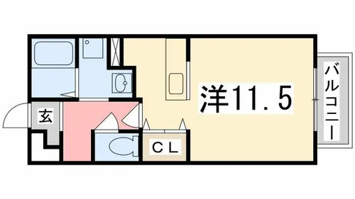 丸萬二番館【205号室】の間取り