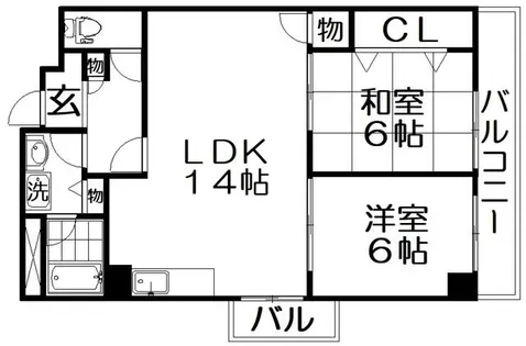 マンショングランメール【6階】の間取り