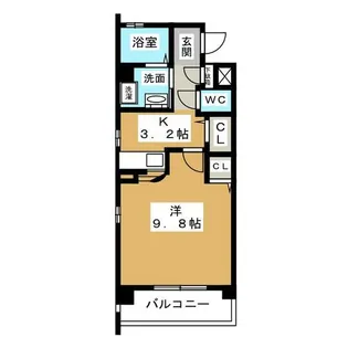 YSハイツ万代【1階】の間取り