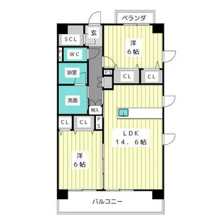サンカシェーラ【4階】の間取り