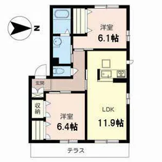 ベルフレージュ【1階】の間取り