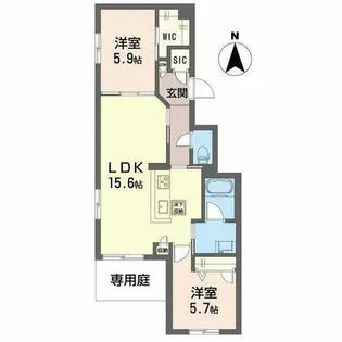 シャーメゾン フェリーチェ【1階】の間取り