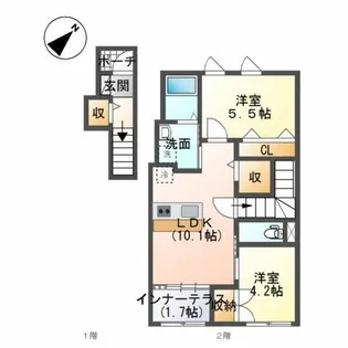 レガロ到津【2階】の間取り