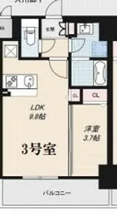 レジデンスh忍町【103号室】の間取り