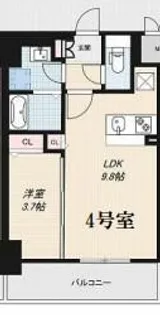 レジデンスh忍町【104号室】の間取り