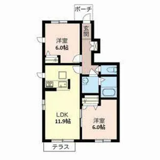シャーメゾン青地【0105号室】の間取り