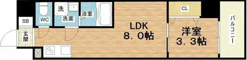 コートエスト都島【5階】の間取り