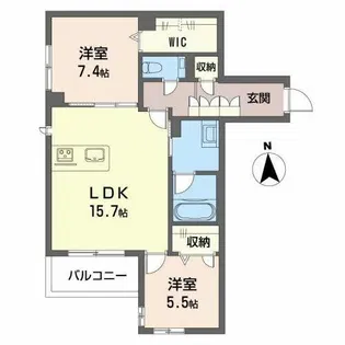 セレーノ吹上【0203号室】の間取り
