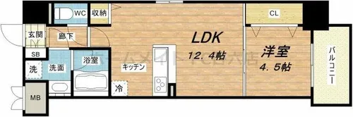 ラ・フェスタ真田山【1階】の間取り
