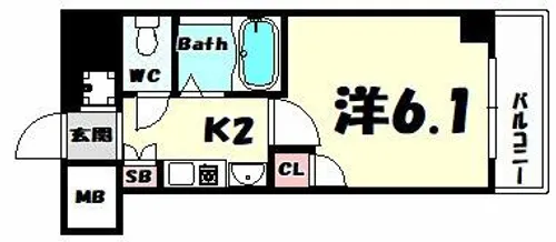 エステムコート新神戸エリタージュ【5階】の間取り