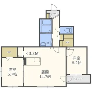 さくら月寒公園【3階】の間取り