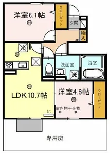 サンパテイーク【1階】の間取り