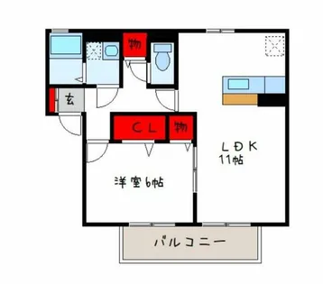 アムールB棟【1階】の間取り