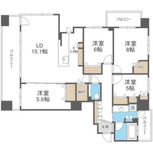 クリオ平岸【1001号室】の間取り