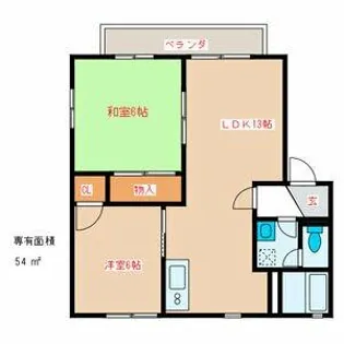フラワーガーデン津福D棟【2階】の間取り