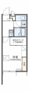 レオパレステイルザウエスト【117号室】の間取り