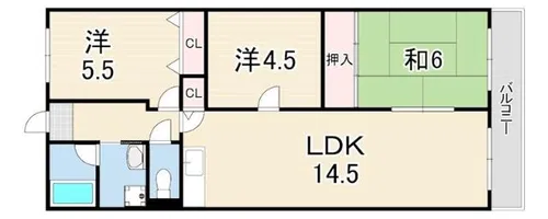 GROOVE門戸厄神【3階】の間取り