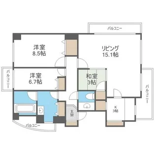 PRIME COURT山の手【4階】の間取り
