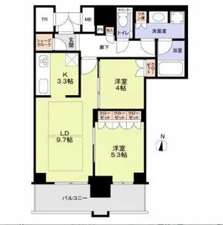 ブランズタワー梅田North【9階】の間取り