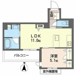 ティーエヌ伍番館【0203号室】の間取り
