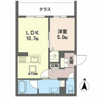 ティーエヌ伍番館【0105号室】の間取り