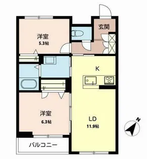 シャーメゾン ベルヒルズ【2階】の間取り