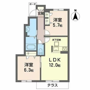 Amicourt狭山【0101号室】の間取り