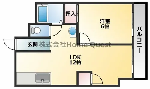 クイーンハイツ久宝寺【1階】の間取り