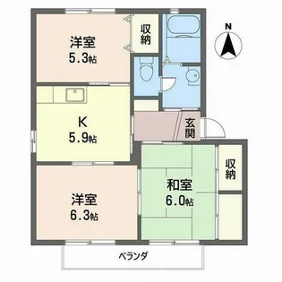 シャーメゾン志保【2階】の間取り