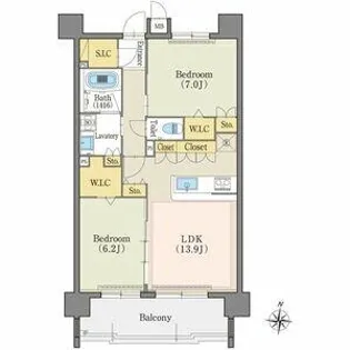 テラッツァ白壁【6階】の間取り