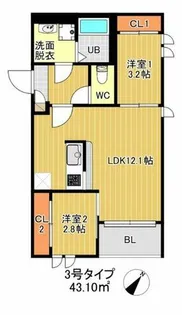 REGALEST 若宮【1階】の間取り