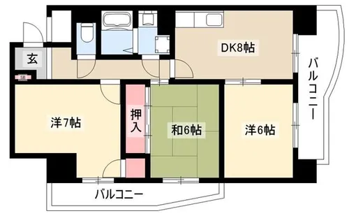 メゾン野菊【302号室】の間取り