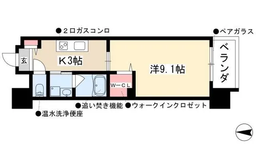 Grand Vrio Fukiage【502号室】の間取り