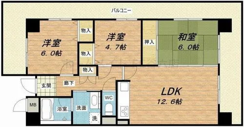 キオプラザ天満橋【8階】の間取り
