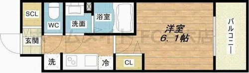 ララプレイス難波メティス【3階】の間取り