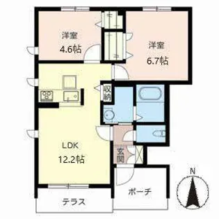 サイドパーク緑粋園【0103号室】の間取り
