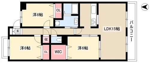 ヴェルベデーレ陸前【2階】の間取り