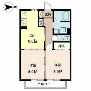ウエスト・パディ【0203号室】の間取り