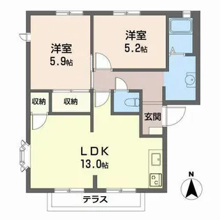 ハイツウッドル【0101号室】の間取り