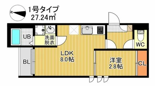 G-smart 別府スカイ富士【2階】の間取り