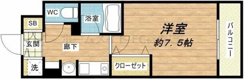 ジュネーゼグラン心斎橋東【11階】の間取り