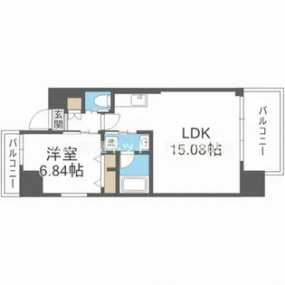 プレジオ江坂ROUGE【5階】の間取り