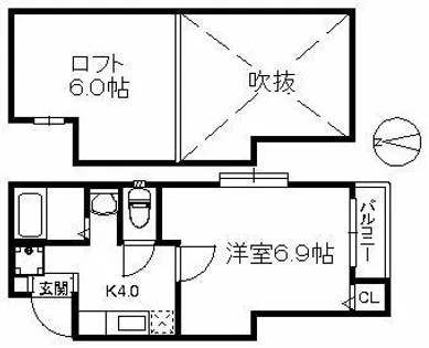 クリスタルK天神南【1階】の間取り