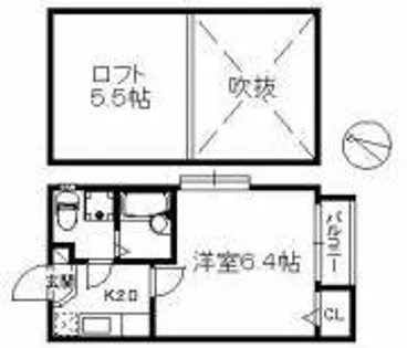 パレット六本松【2階】の間取り