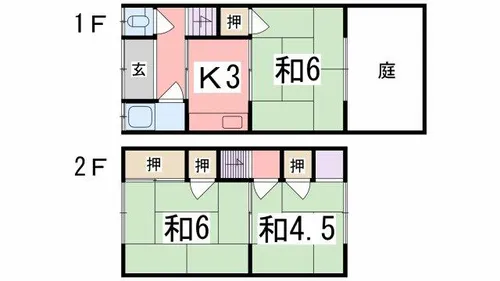 幸栄荘 北棟【4号室】の間取り