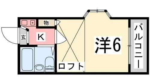 キャッスル八代【201号室】の間取り