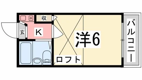 キャッスル八代【203号室】の間取り